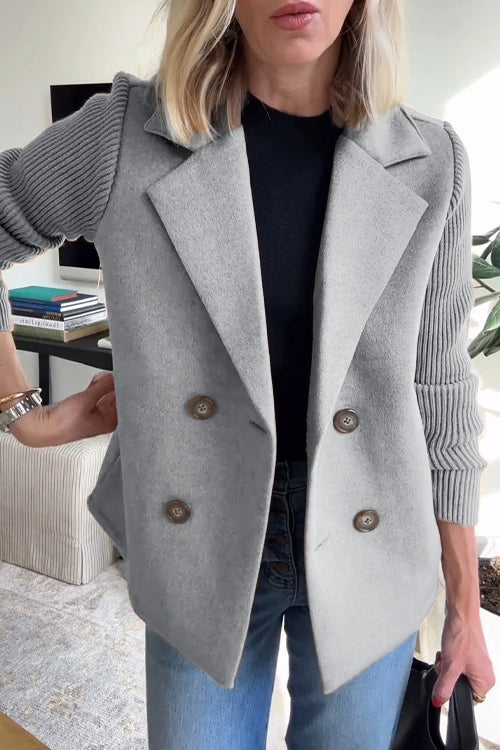 CELINA™ - Refined Knit-Sleeve Blazer