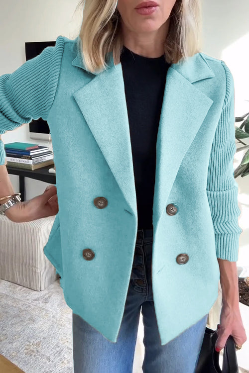 CELINA™ - Refined Knit-Sleeve Blazer