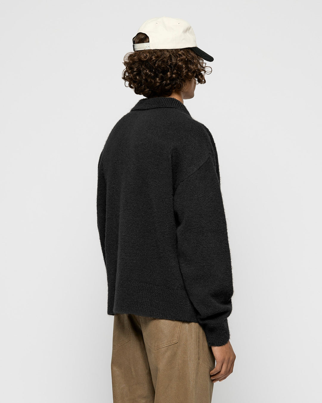 Luxe Hairy Knit Polo Sweater