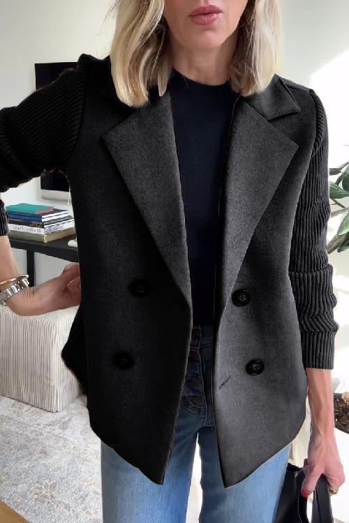 CELINA™ - Refined Knit-Sleeve Blazer